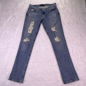 Y2K Levi's 524 Superlow Womens 9M LowRise Distressed Stretch Skinny Jean (30x31)